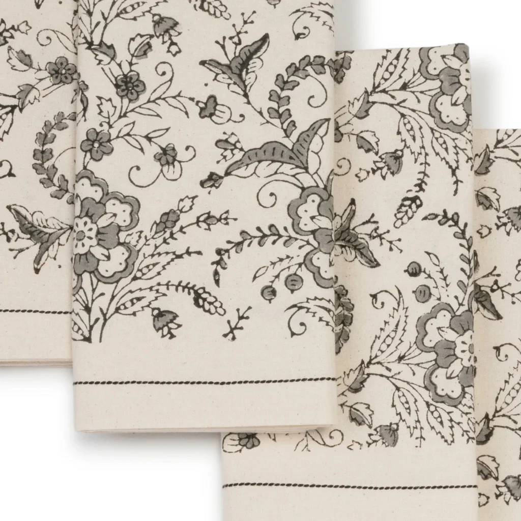 Sustainable Threads Cotton Cloth Napkins – Ivy Slate – Set of 4 - Image 3