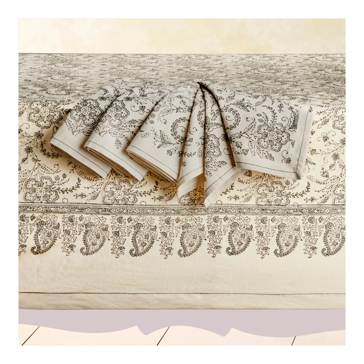 Sustainable Threads Cotton Cloth Napkins – Ivy Slate – Set of 4 - Image 4