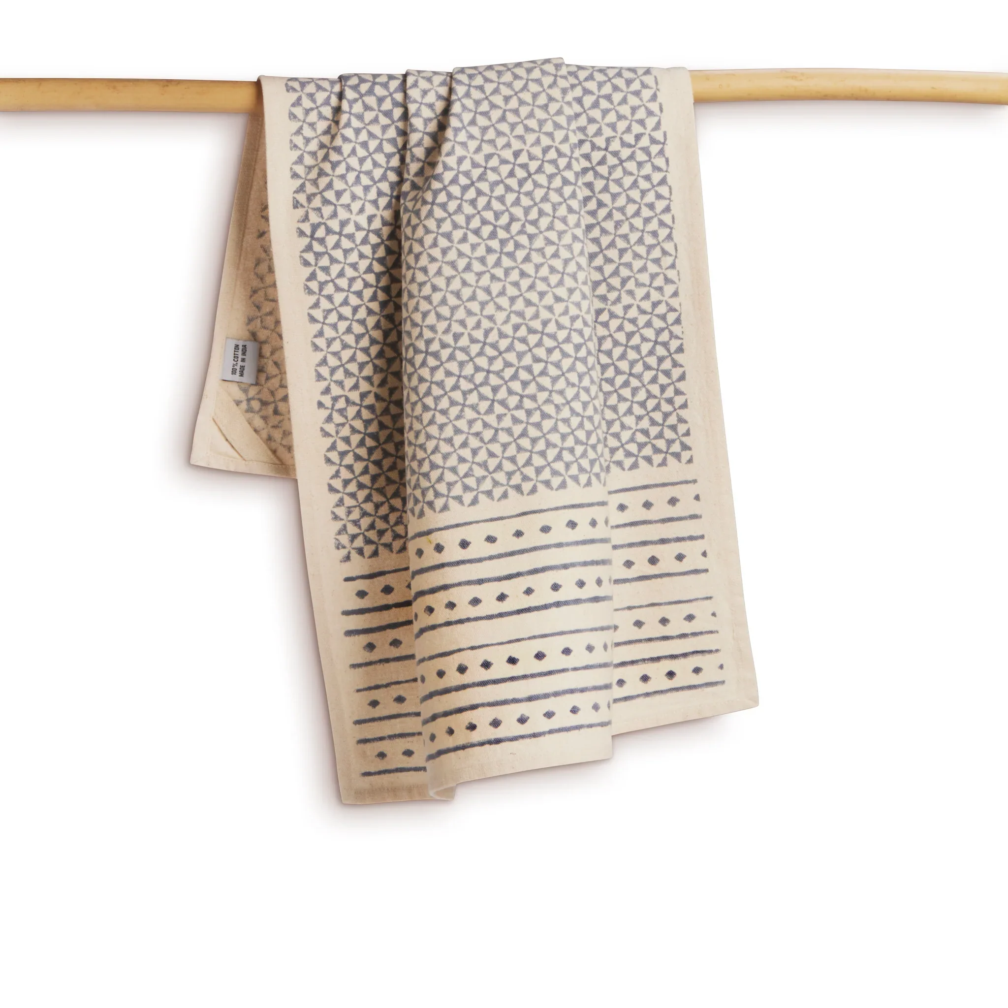Sustainable Threads Cotton Handwoven Feast Kitchen Towel –  Blue – 27" x 19"