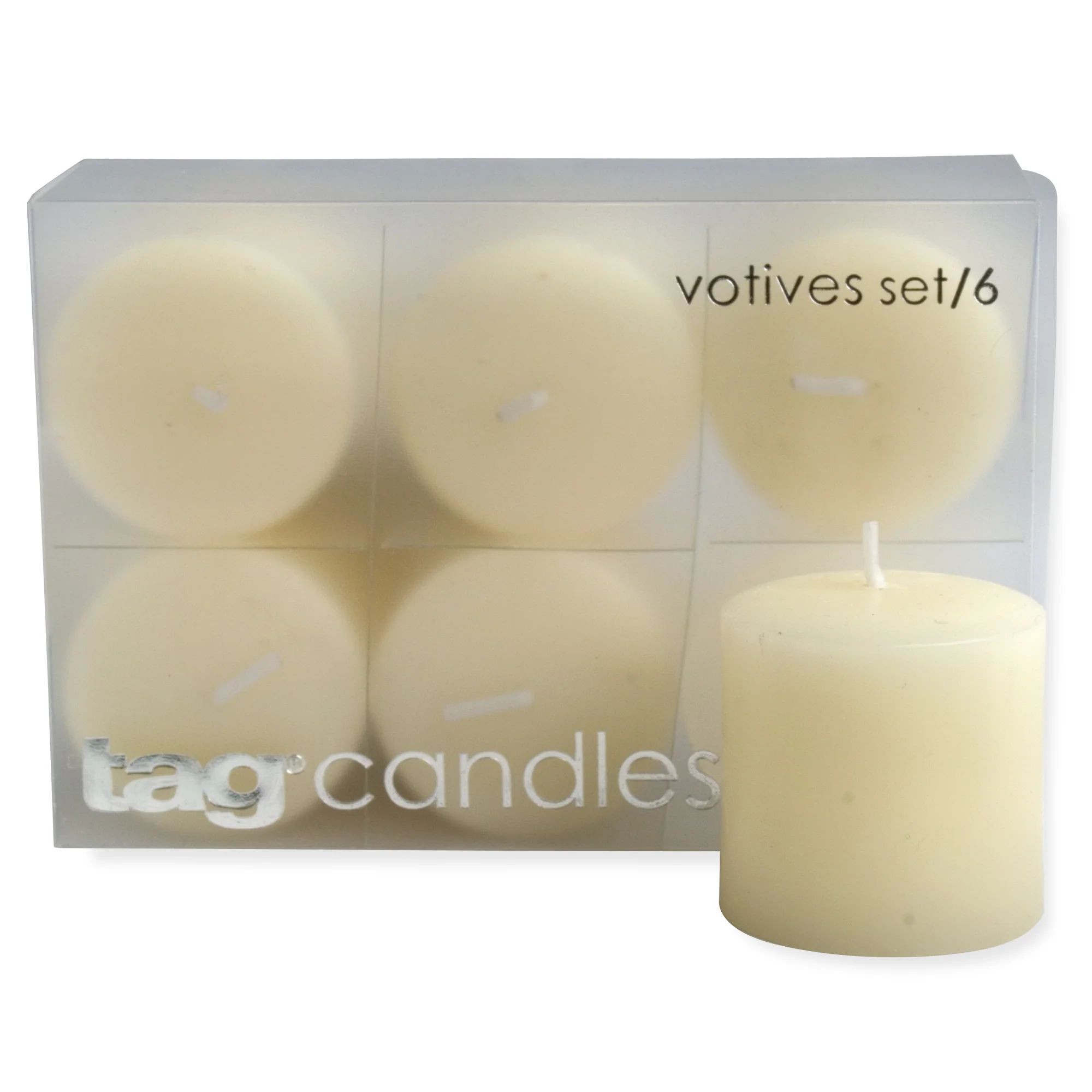 Tag Votive Candles Set of 6 – Ivory