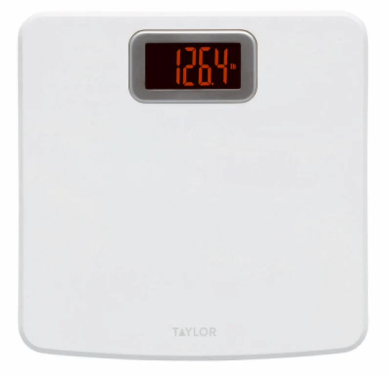 Taylor White Digital Bath Scale With Red LED Display