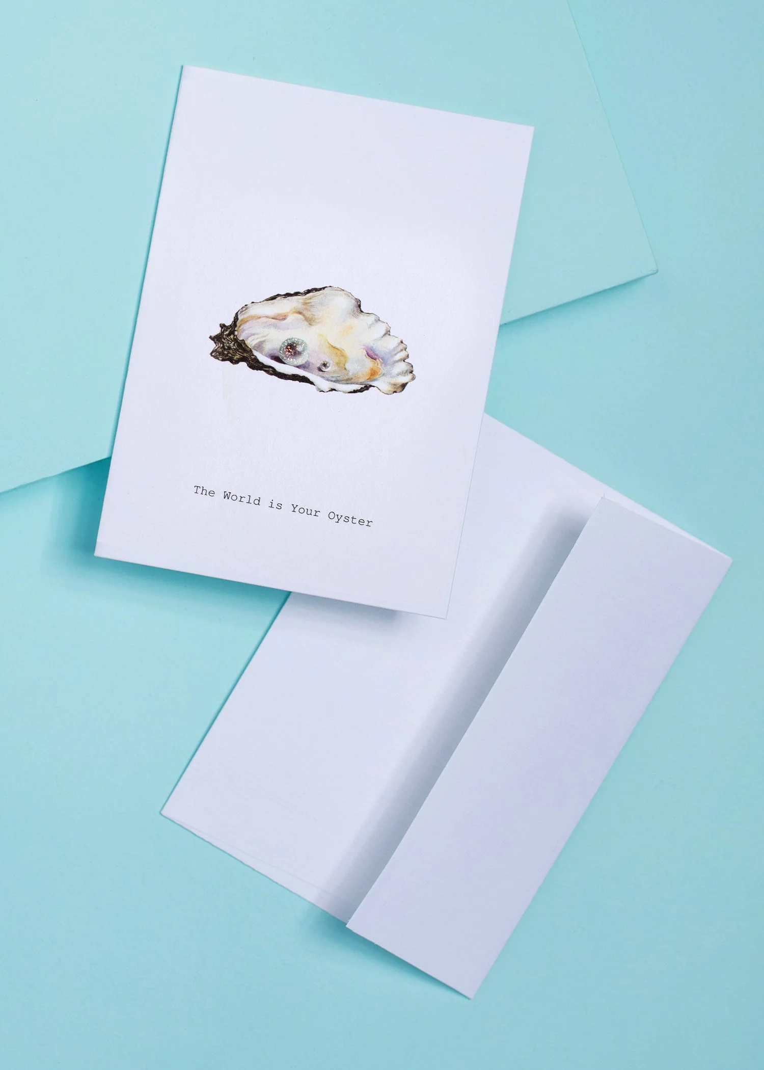 The World Is Your Oyster Glitter Greeting Card – 3.5" x 5" - Image 2