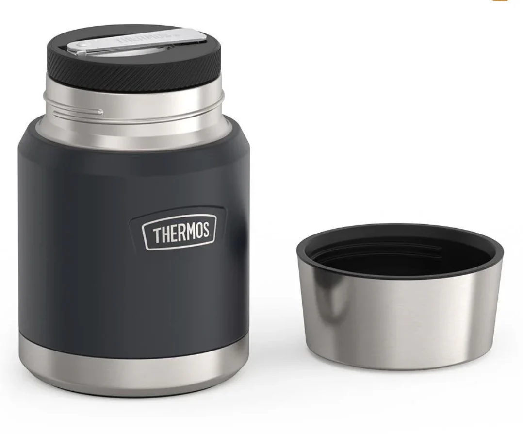 Thermos Insulated Stainless Steel Food Jar & Spoon – Granite – 16 oz. - Image 2