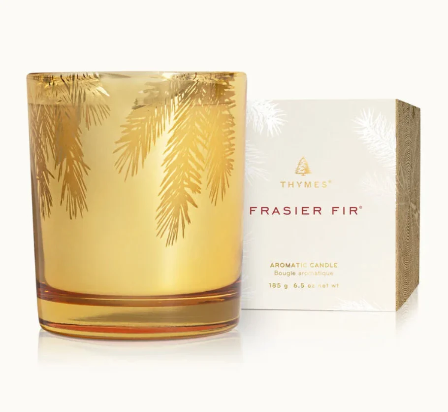 Thymes Frasier Fir Poured Candle β Gilded Gold β 6.5oz