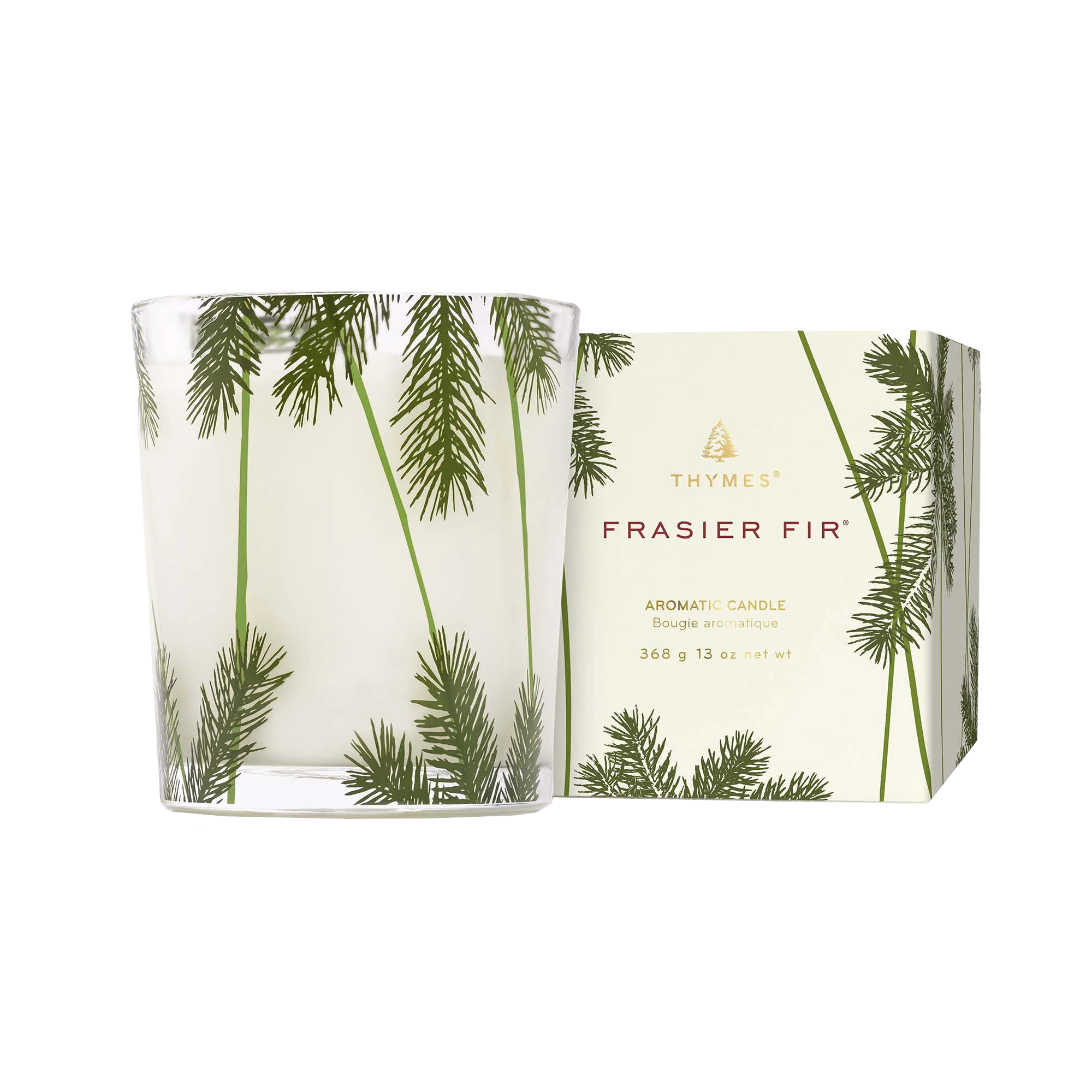 Thymes Frasier Fir Poured Candle with Needle Deco – 13oz