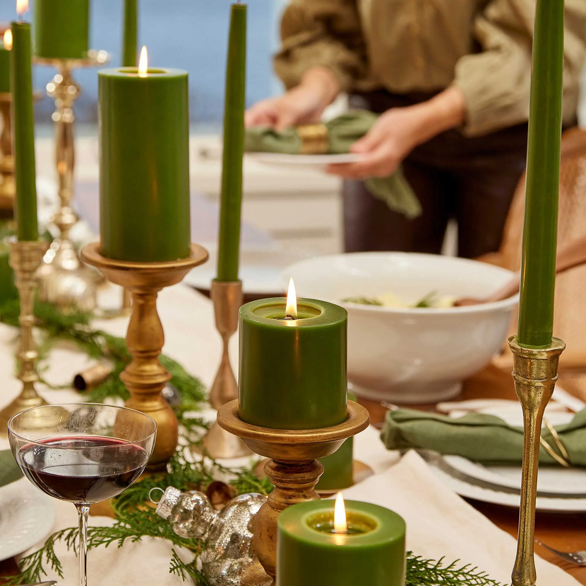 Thymes Frasier Fir Taper Candle – 12" – Set of 2 - Image 4