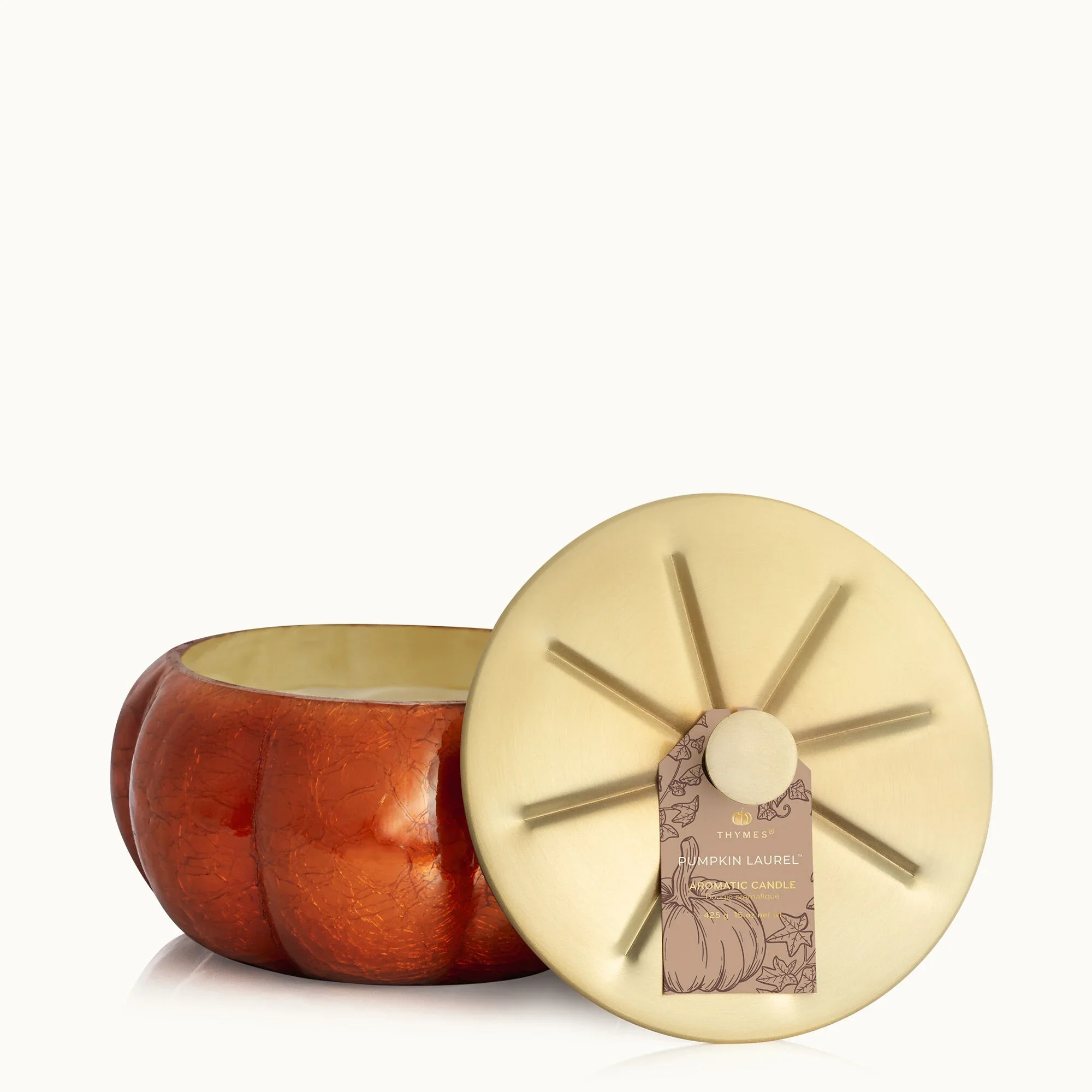 Thymes Pumpkin Laurel Statement Large Candle – 15oz. - Image 2