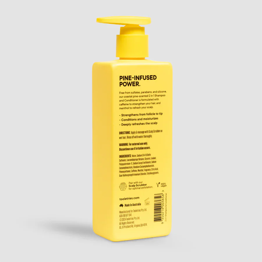 Tooletries 2in1 Shampoo & Conditioner – Coastal Pine – 10.1oz. - Image 3