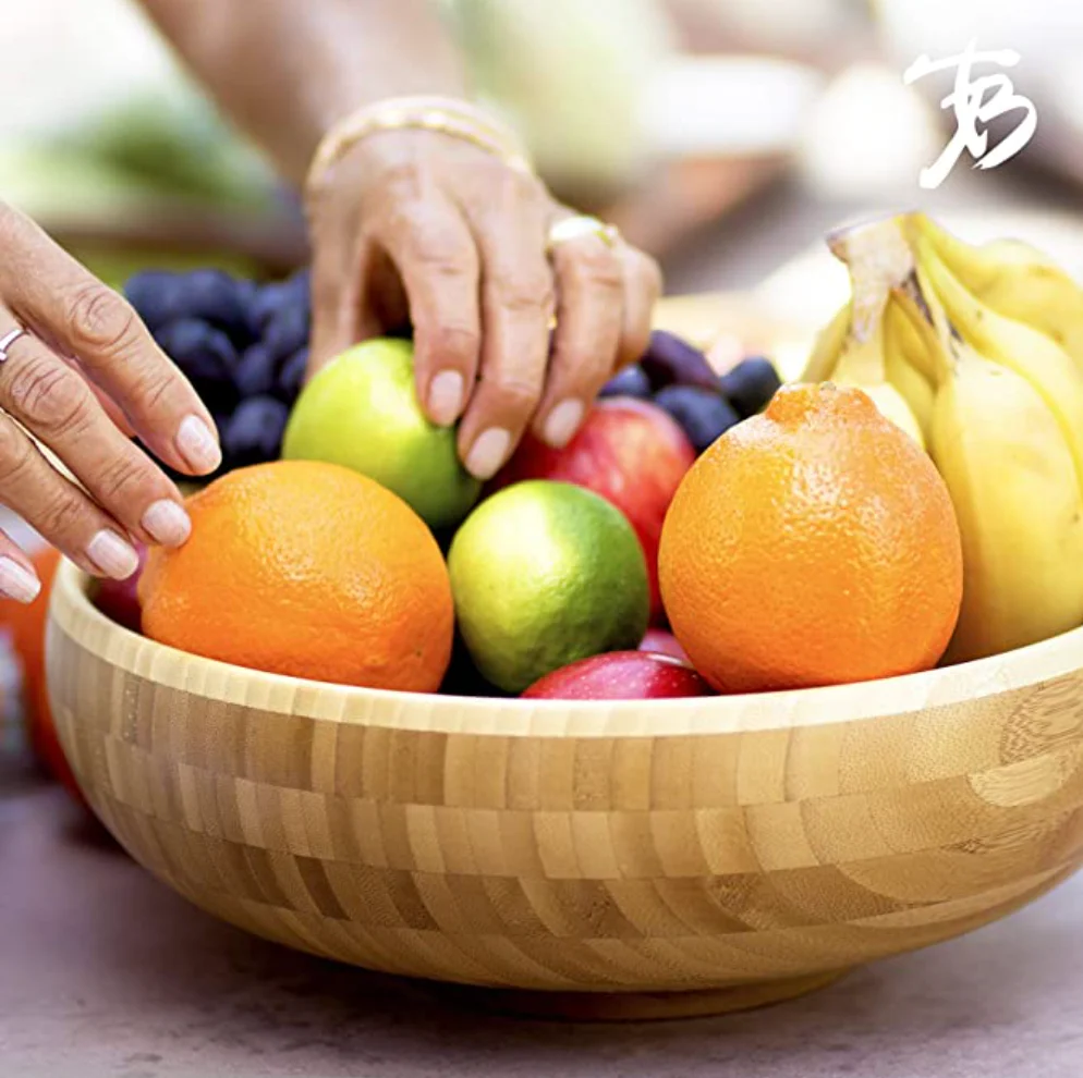 Totally Bamboo Classic Large Bamboo Serving Bowl – 12"Dia. x 4-1/2" - Image 4