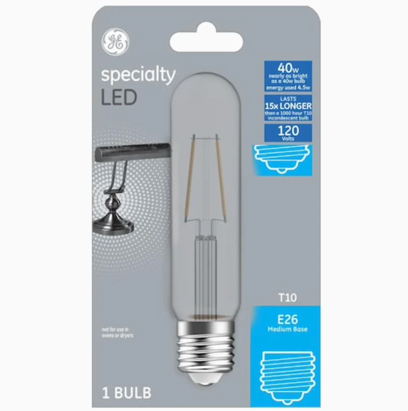 Tubular LED Soft White Clear Light Bulb β 450 Lumens (4.5-Watts) 40W Equivalent