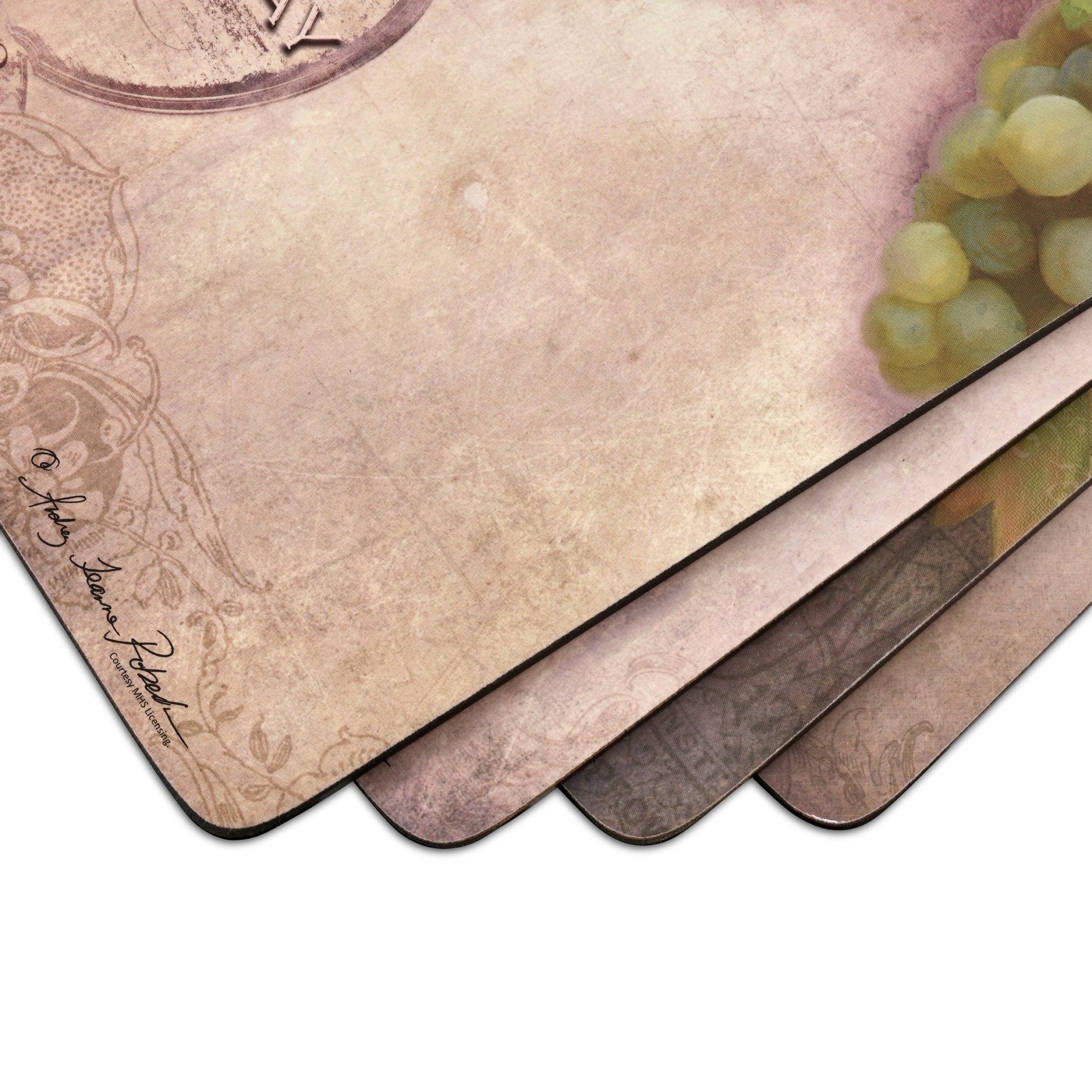 Tuscan Vineyard Cork Bottom Hard Placemats – Set of 4 - Image 4