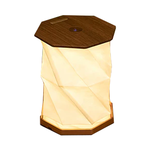 Twist Hexagon Lamp – Walnut – 5" x 7"
