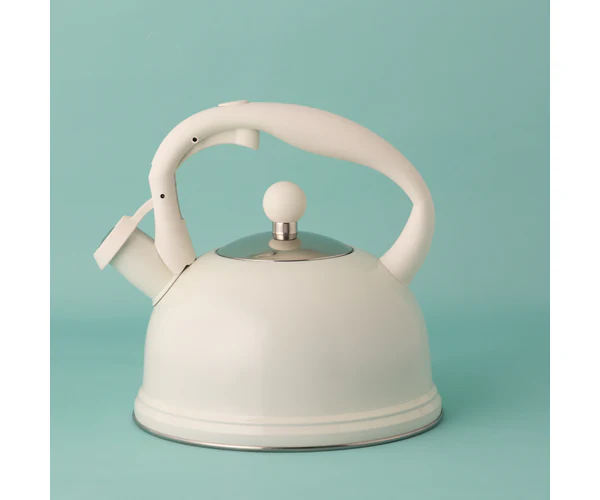 Typhoon Otto Stovetop Whistling Kettle  – 1Qt. - Gloss Cream/ Silver Lid - Image 3
