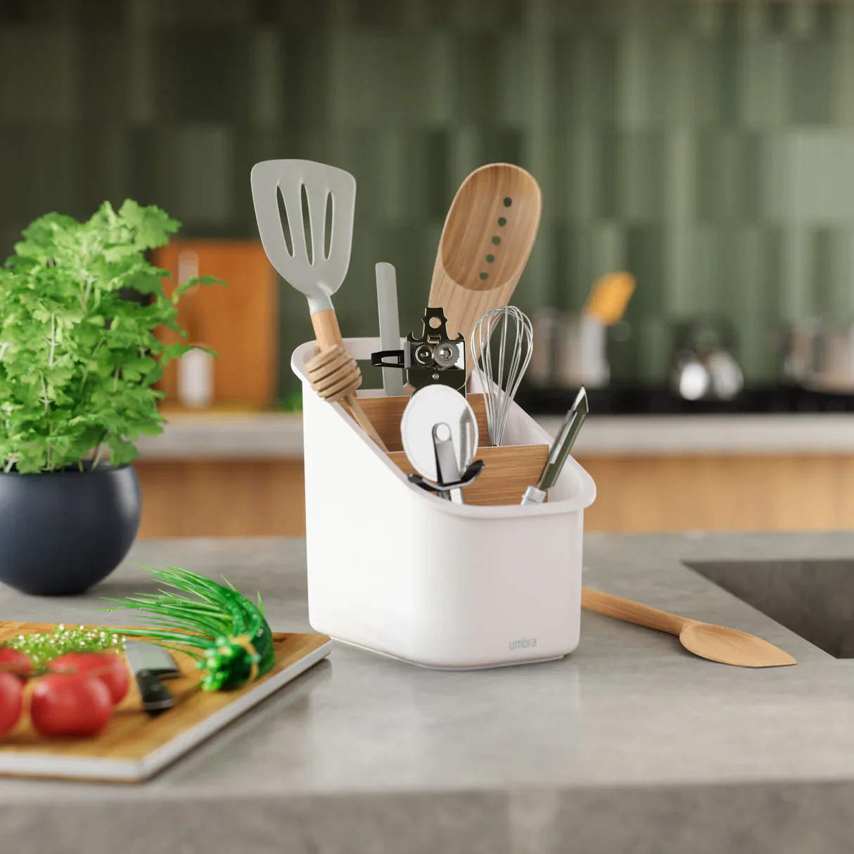 Umbra Bellwood Utensil Holder – White – (Utensils Not Included) - Image 7
