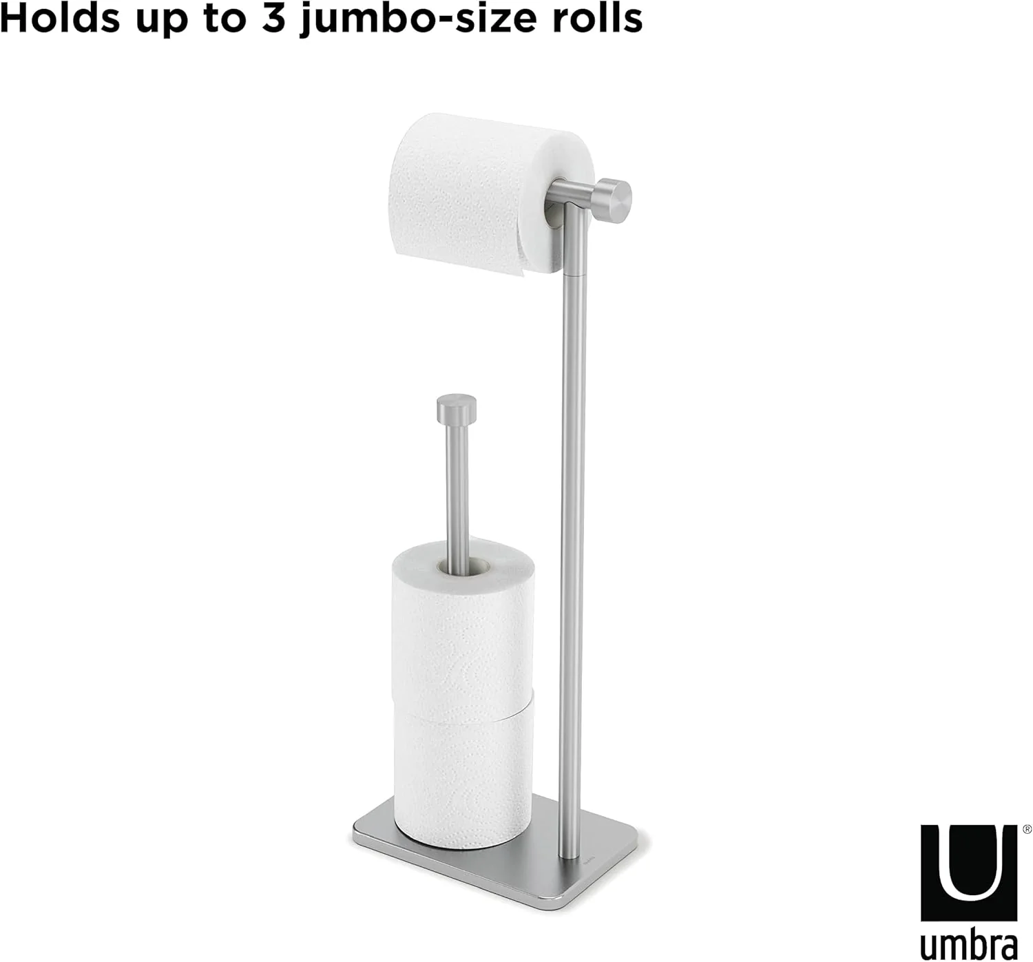 Umbra Cappa Toilet Paper Holder & Reserve Stand – Nickel - Image 2