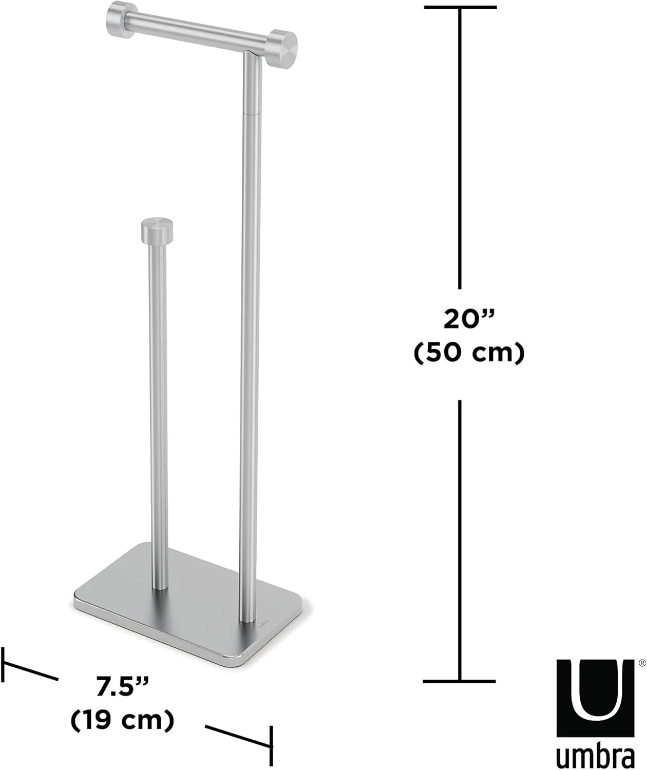 Umbra Cappa Toilet Paper Holder & Reserve Stand – Nickel - Image 3