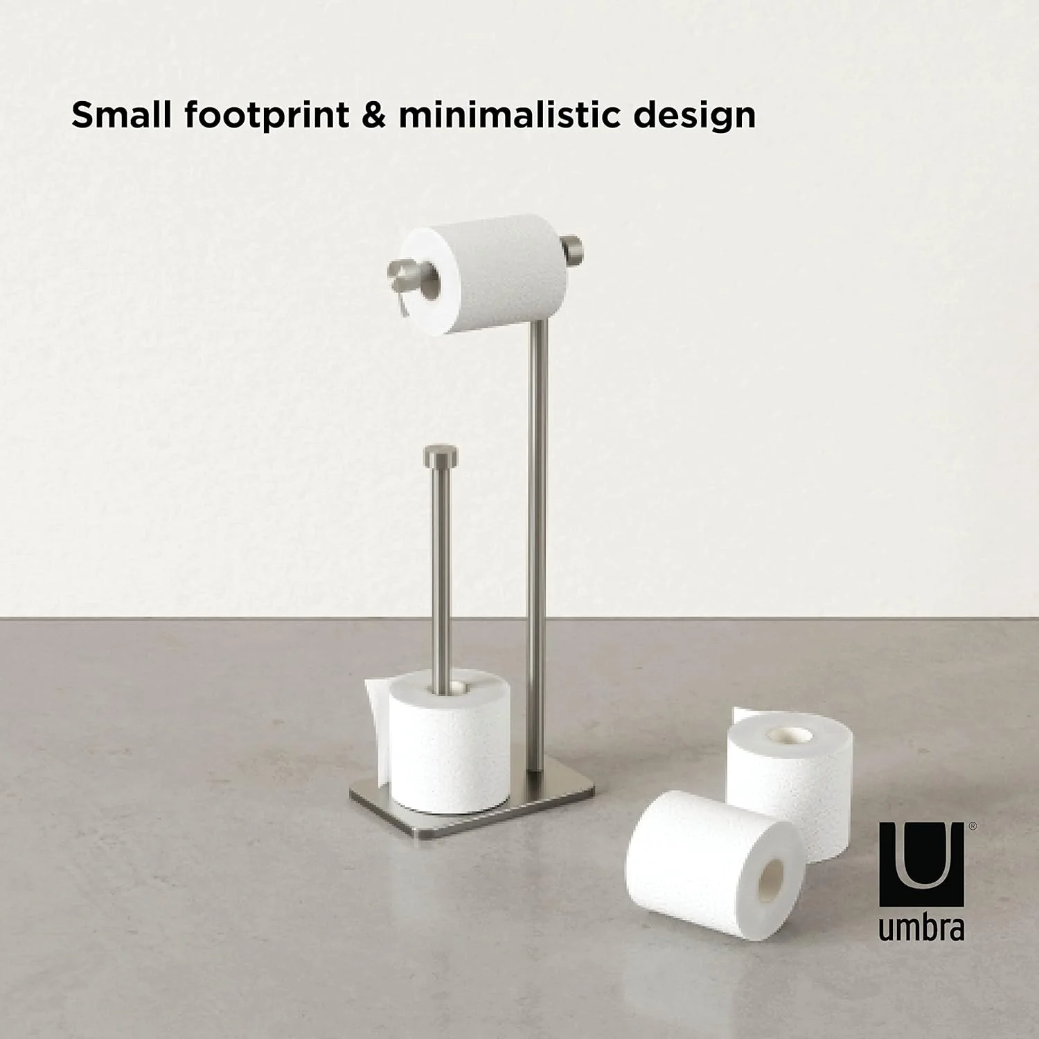 Umbra Cappa Toilet Paper Holder & Reserve Stand – Nickel - Image 4