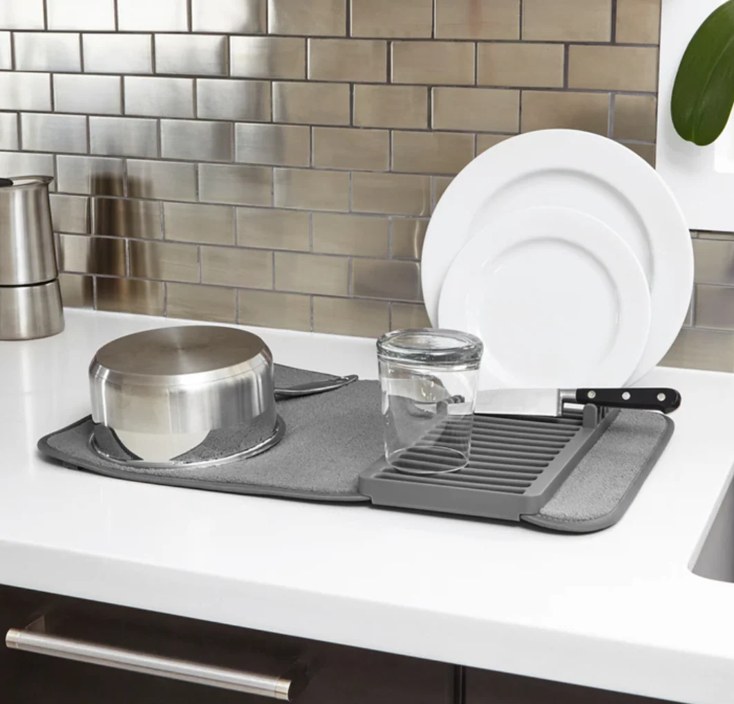 Umbra Dish Drying Rack & Mat In One – Charcoal - Image 4