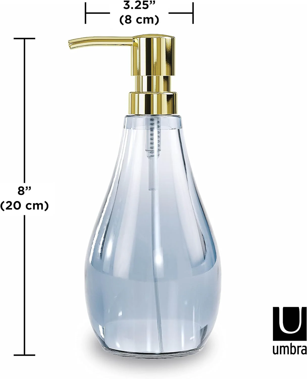 Umbra Droplet Soap Pump – Clear Denim - Image 2