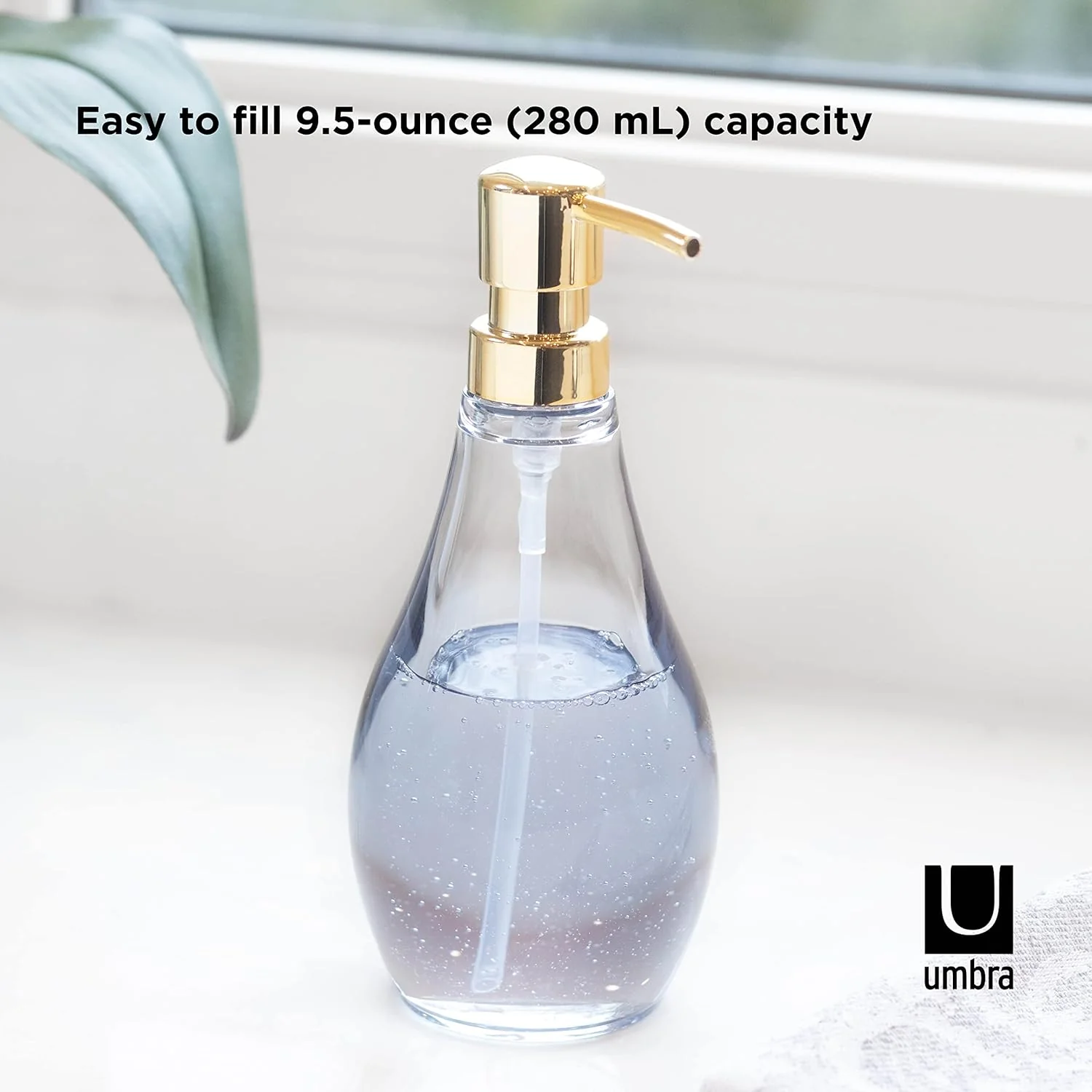 Umbra Droplet Soap Pump – Clear Denim - Image 3