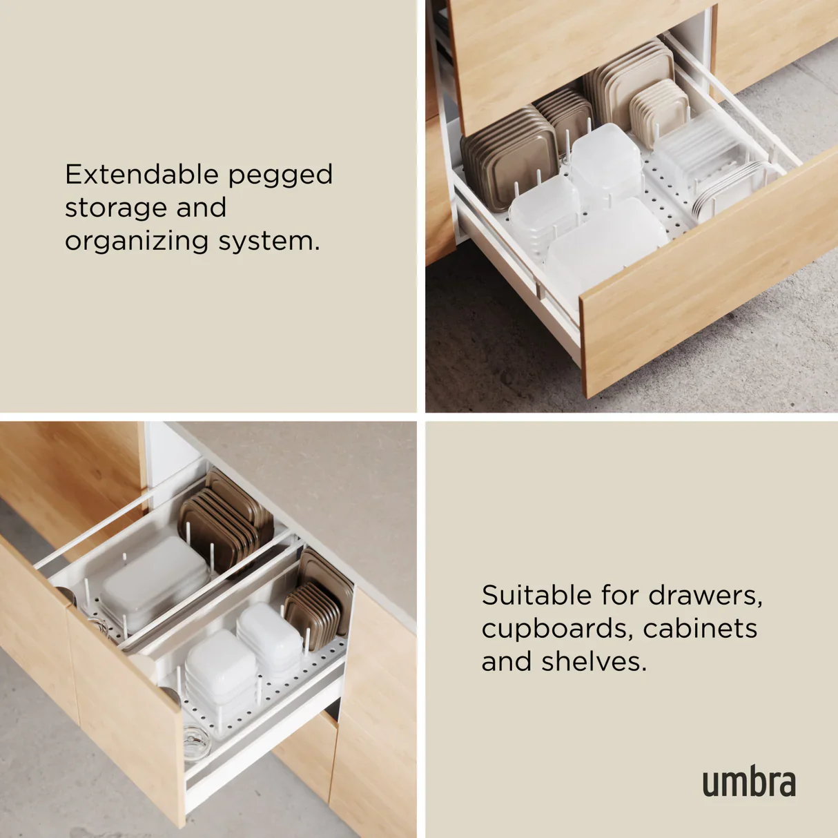 Umbra Peggy Drawer Organizers – White – Set of 2 - Image 7