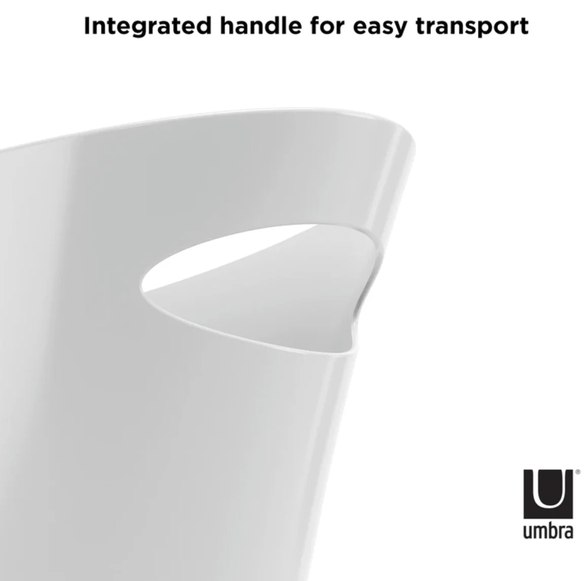 Umbra Skinny Trash Can – Metallic White – 2.4 Gallon - Image 2