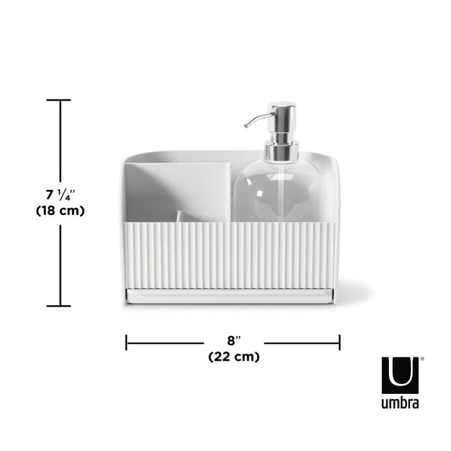 Umbra Sling Sink Caddy and Soap Pump – White - Image 3