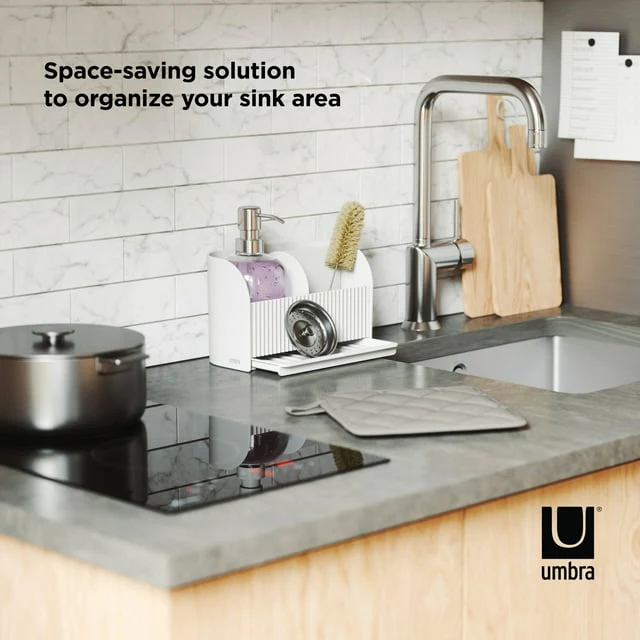 Umbra Sling Sink Caddy and Soap Pump – White - Image 5