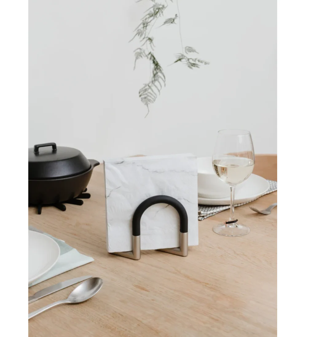 Umbra Swivel Napkin Holder - Stainless/Black - Image 3