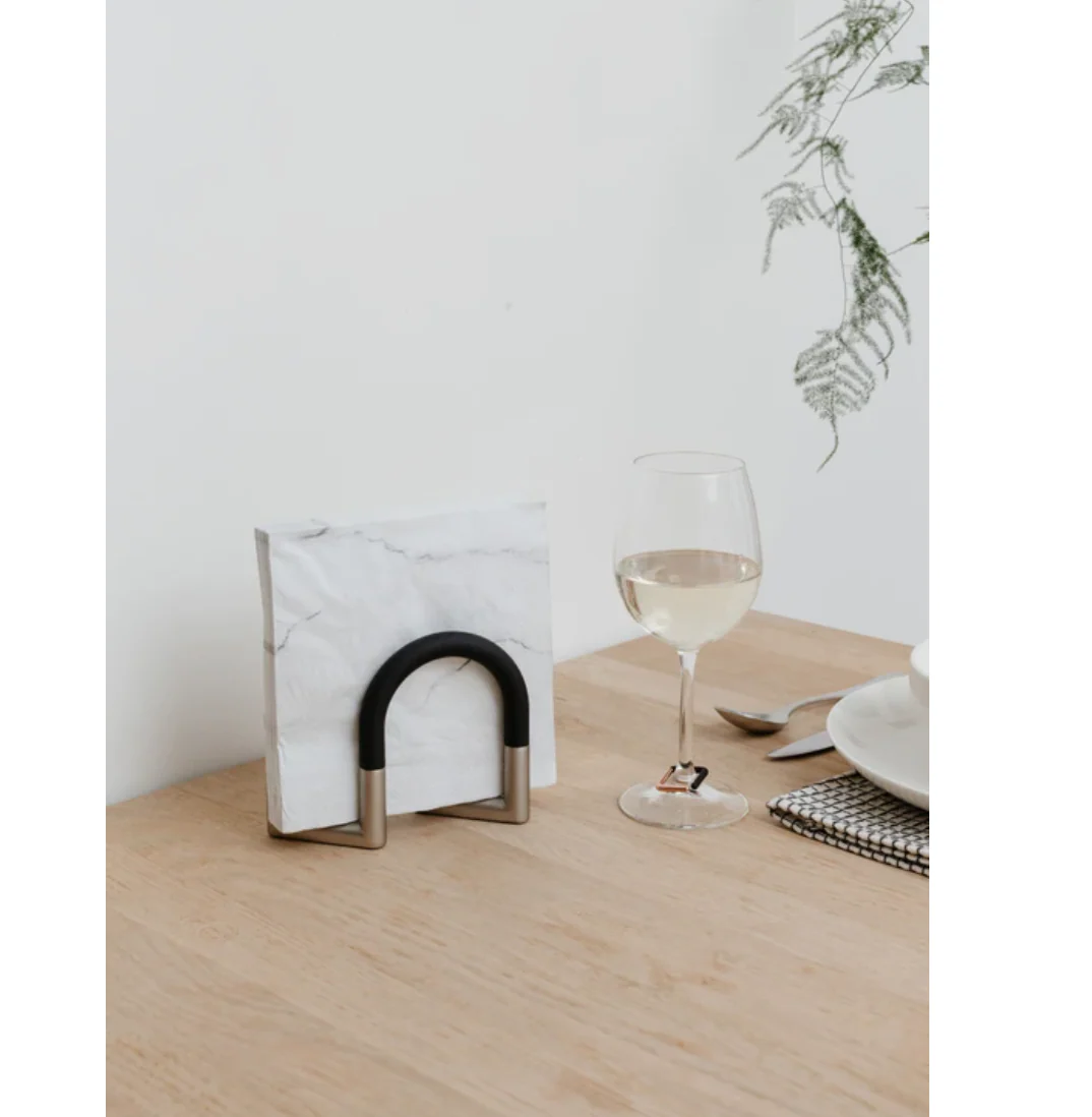 Umbra Swivel Napkin Holder - Stainless/Black - Image 4