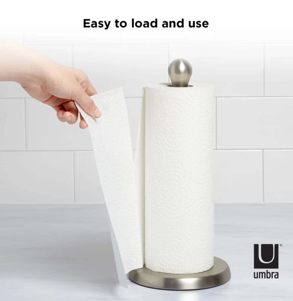 Umbra Tug Paper Towel Holder – Stainless - Image 3
