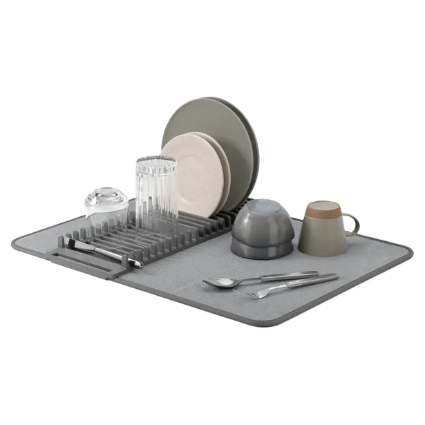 Umbra UDry Dish Drying Rack with Mat – Charcoal