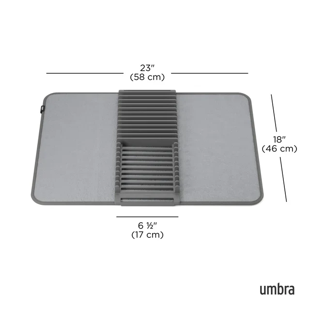 Umbra UDry Dish Drying Rack with Mat – Charcoal - Image 2