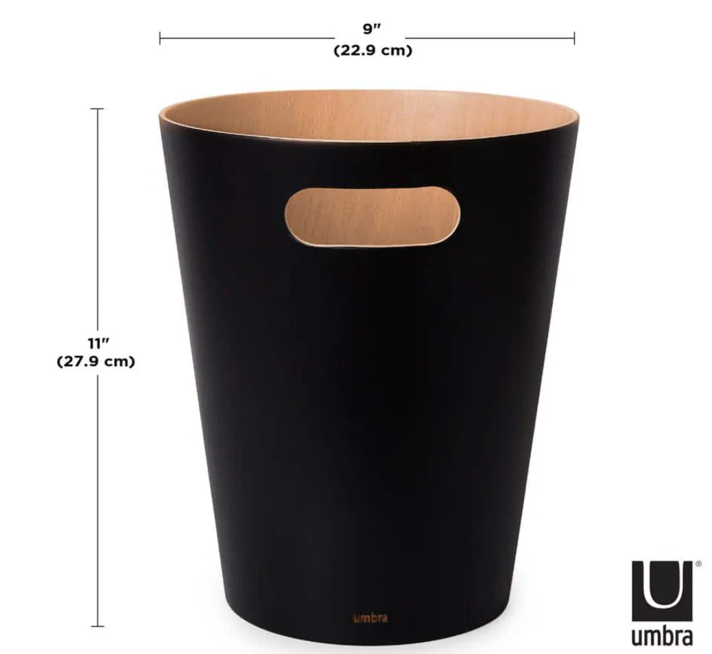 Umbra Woodrow Waste Can – Black - Image 2