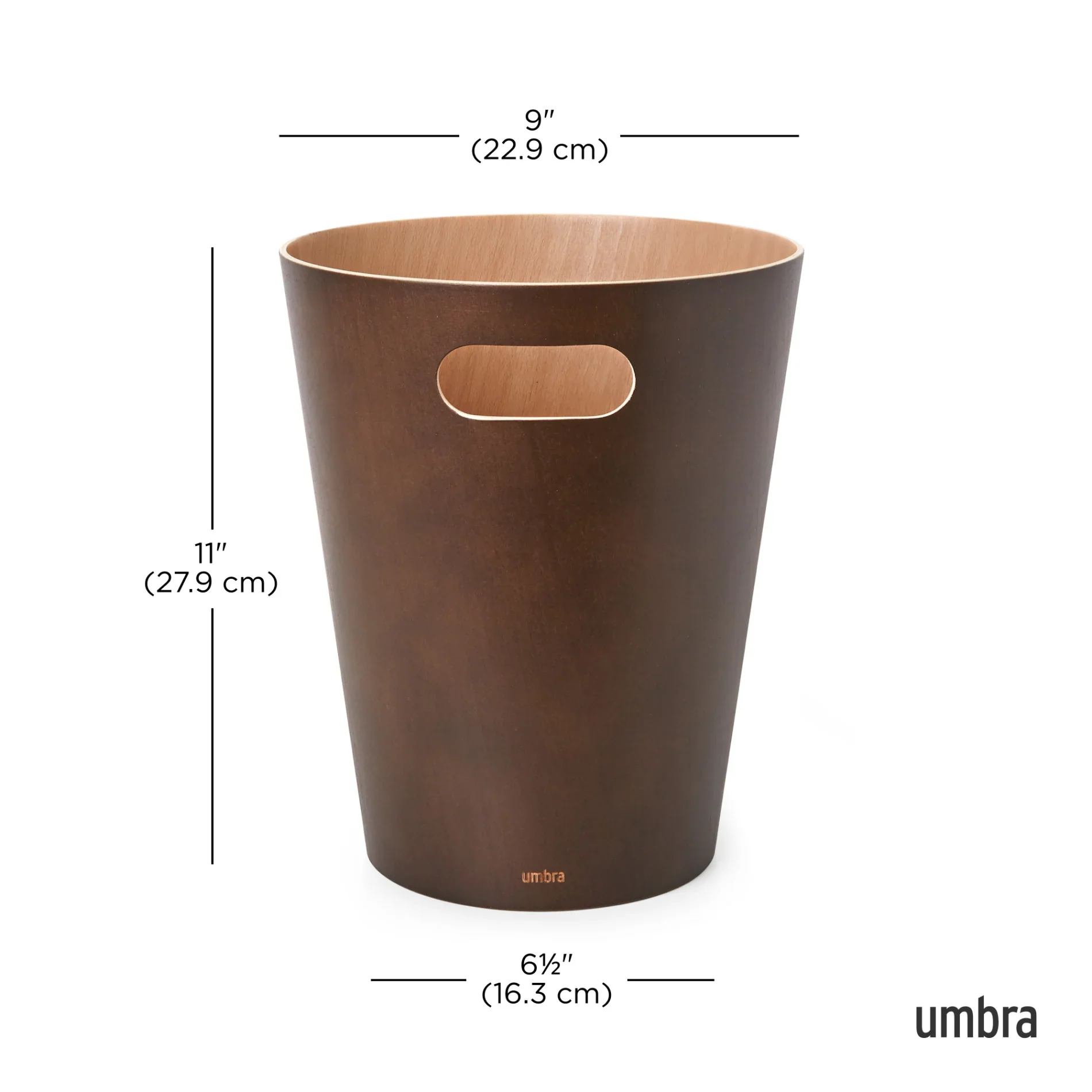 Umbra Woodrow Waste Can – Espresso - Image 2