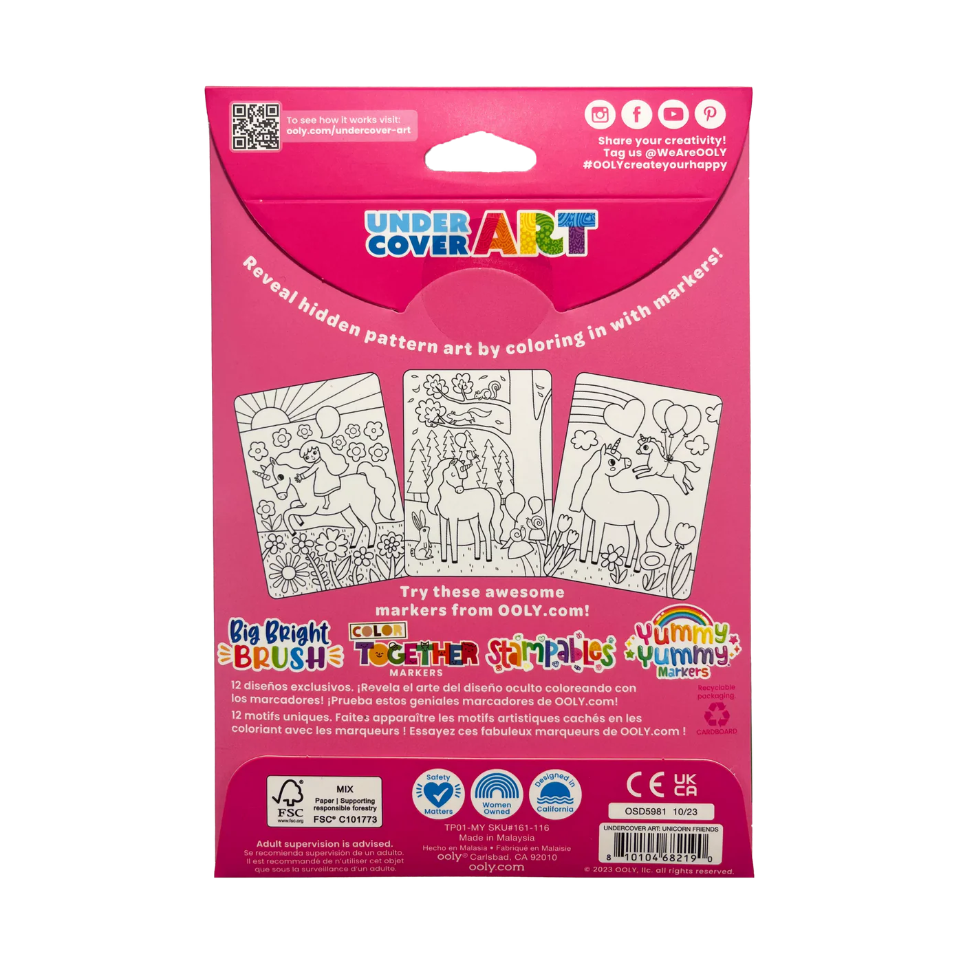 Undercover Art Hidden Pattern Coloring Activity Art Cards - Unicorn Friends - Image 4