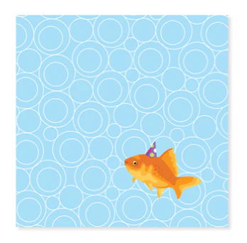 Up With Paper 3D Pop-Up Trinket Birthday Greeting Card – 3"x 3" – Goldfish - Image 2