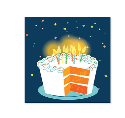 Up With Paper 3D Pop-Up Trinket Birthday Greeting Card – 3"x 3" – Big Slice of Cake - Image 2