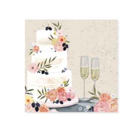 Up With Paper 3D Pop-Up Trinket Greeting Card β 3"x 3" β Fondant Wedding Cake - Image 2
