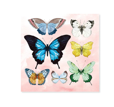 Up With Paper 3D Pop-Up Trinket Greeting Card – 3"x 3" – Watercolor Butterflies - Image 2
