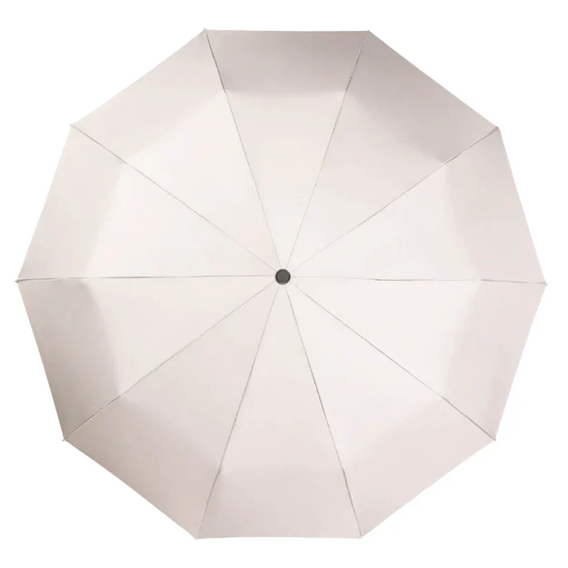 URBN ELEMNTS – Everyday Umbrella with Never-Forget Carabiner Handle – Cream - Image 3