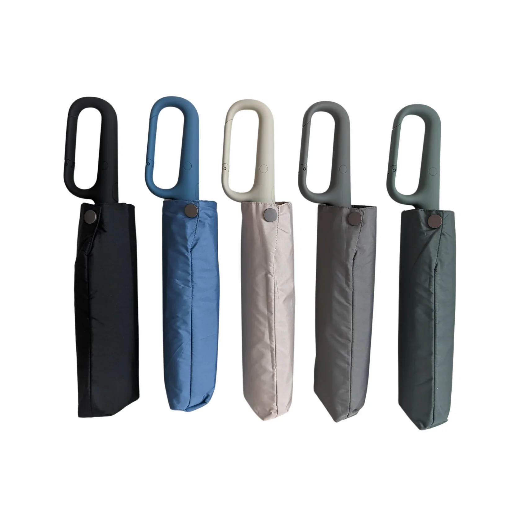 URBN ELEMNTS – Everyday Umbrella with Never-Forget Carabiner Handle – Grey - Image 7