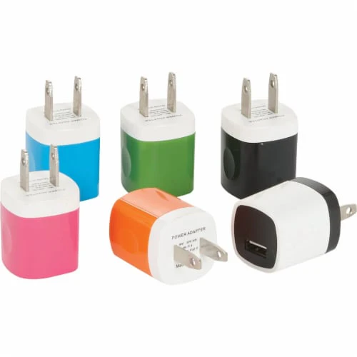 USB Single Wall Outlet Adapter – Assorted Colors - Image 2
