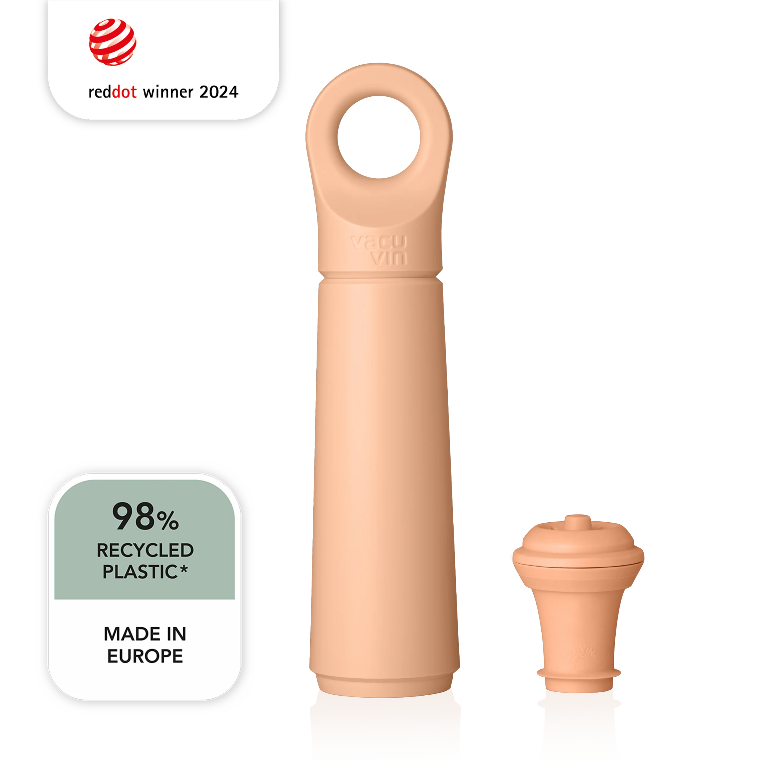 Vacu Vin Wine Saver Loop Vacuum Pump with Stopper – Terra - Image 3