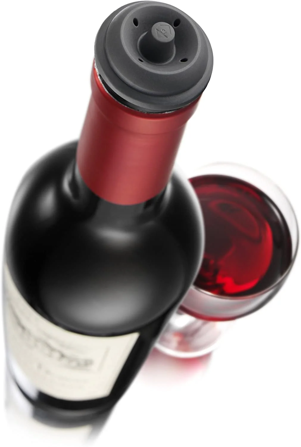 Vacu Vin Wine Saver Vacuum Stoppers β Set of 2 β Grey - Image 2