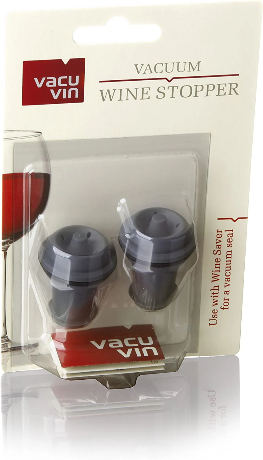 Vacu Vin Wine Saver Vacuum Stoppers β Set of 2 β Grey - Image 6