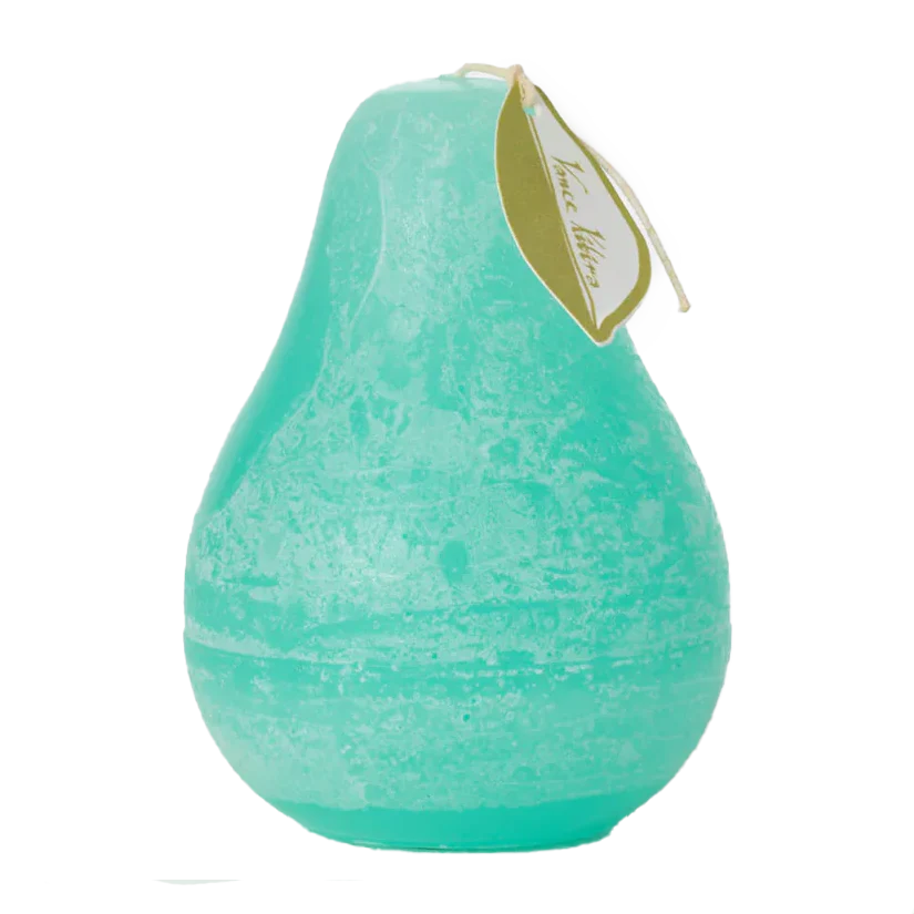 Vance Kitira Timber Pear Candle – Turquoise – 4.5"