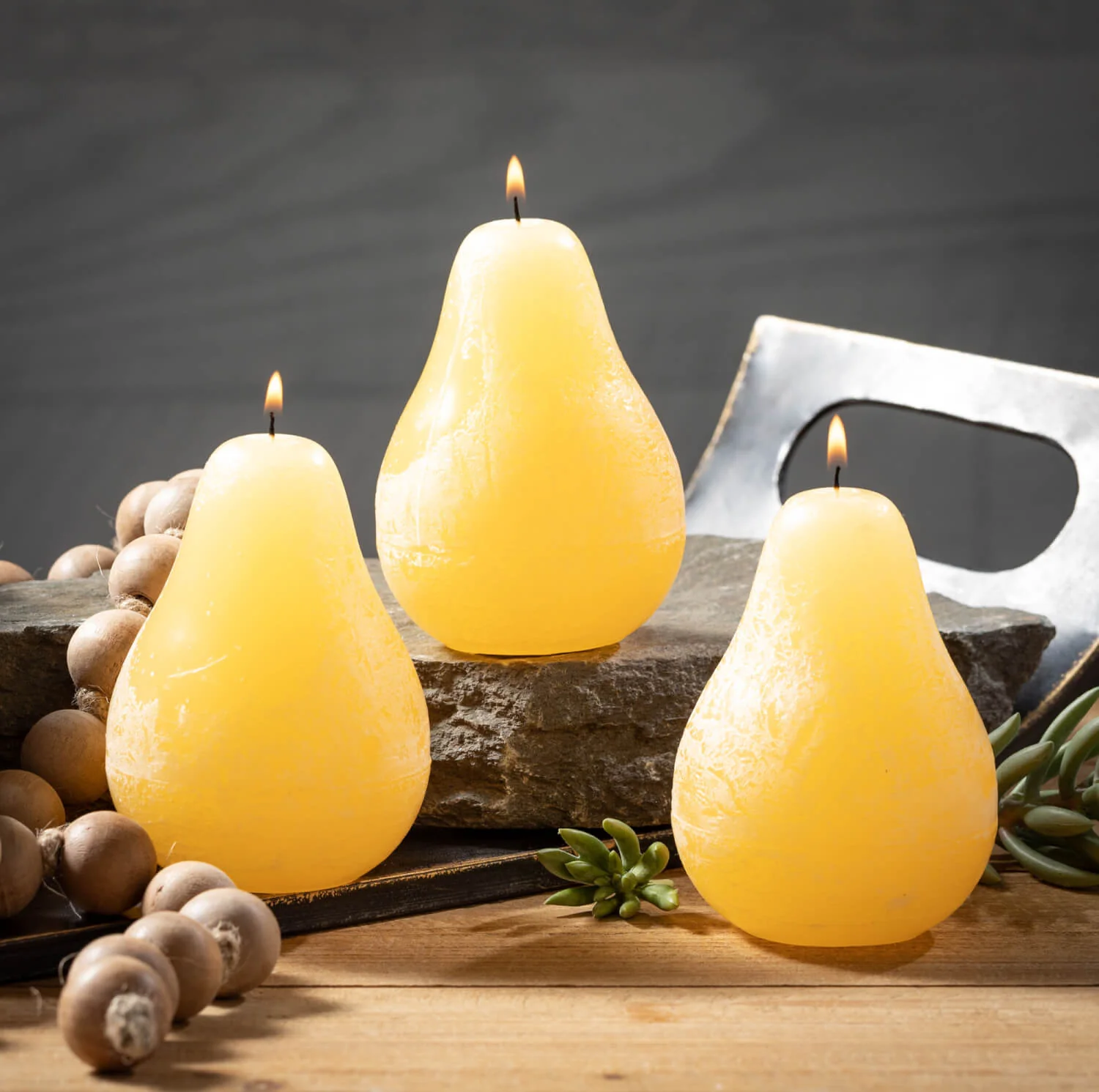 Vance Kitira Timber Pear Candle – Warm Yellow – 4.5" - Image 2