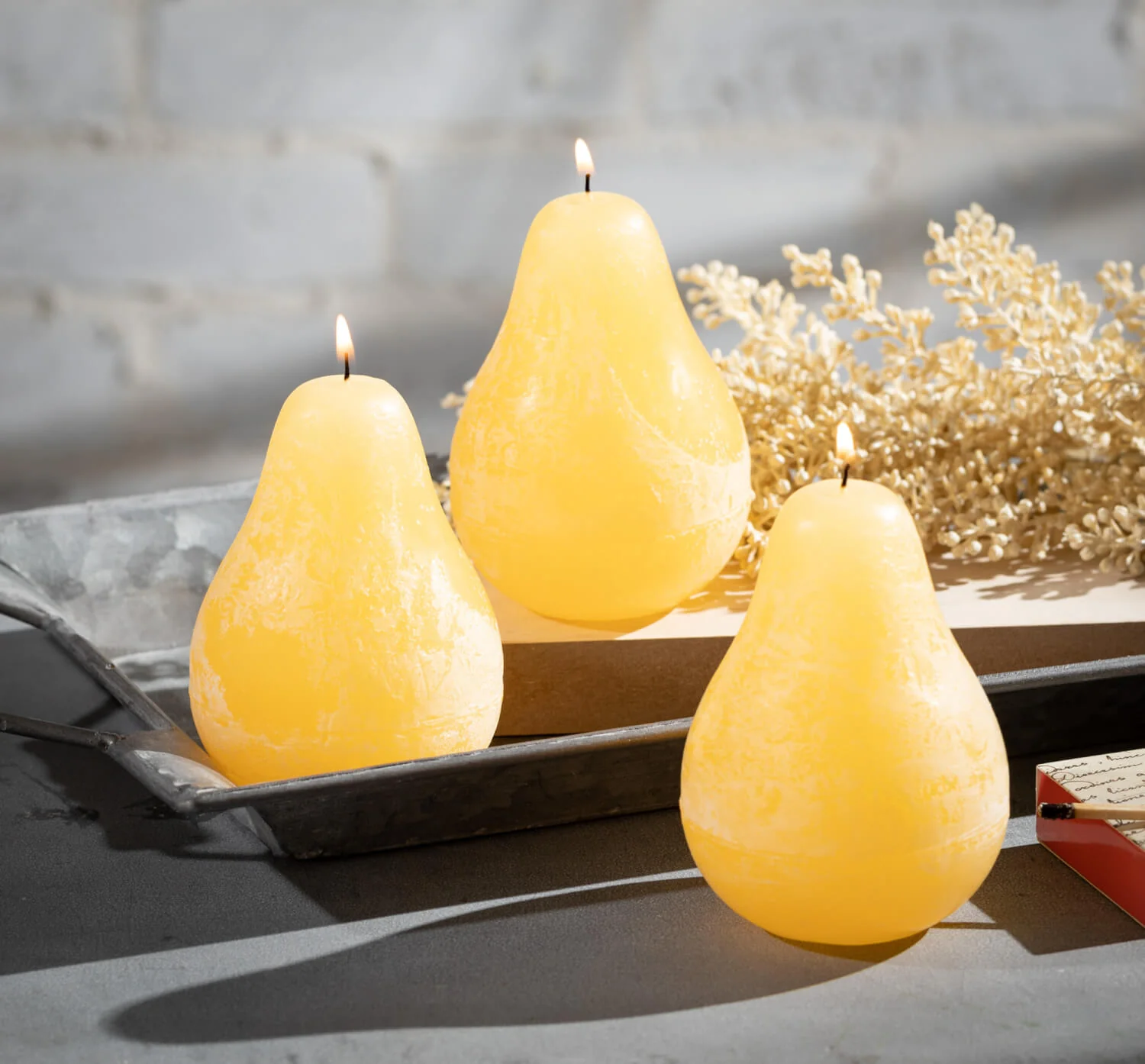 Vance Kitira Timber Pear Candle – Warm Yellow – 4.5" - Image 3
