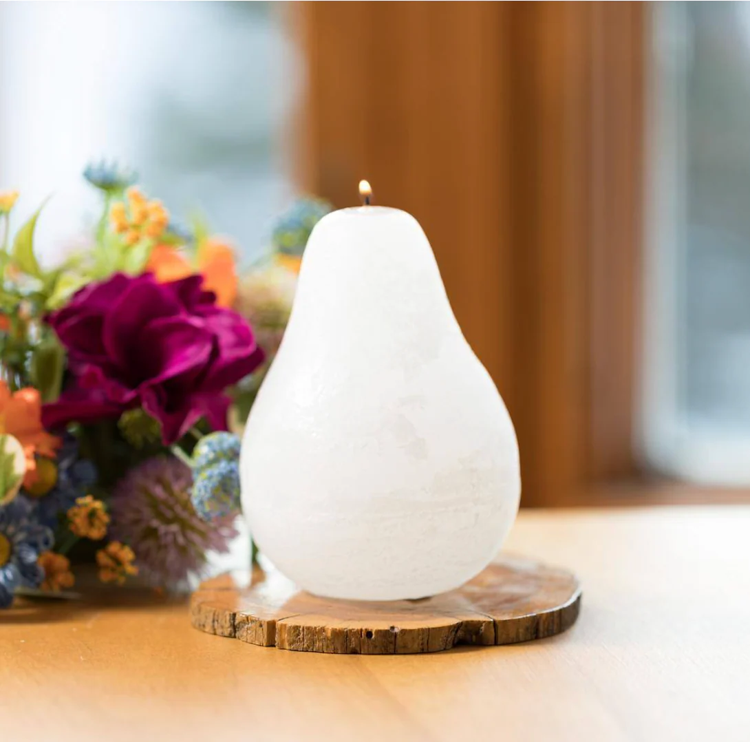 Vance Kitira Timber Pear Candle – White – 4.5" - Image 2